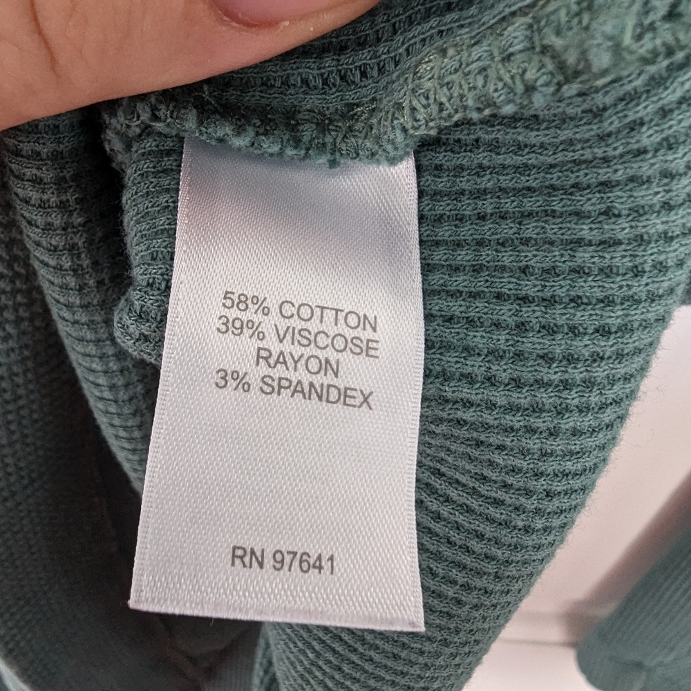 $10 SALE J Jill Long Sleeve Thermal Top V Neck size large sage green capsule - Picture 8 of 12